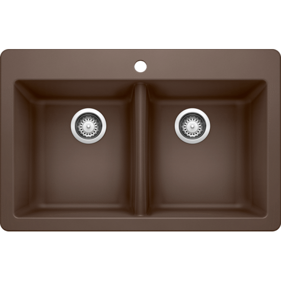 Blanco - Horizon 210 - Silgranit Double Bowl Drop In Kitchen Sink - Cafe