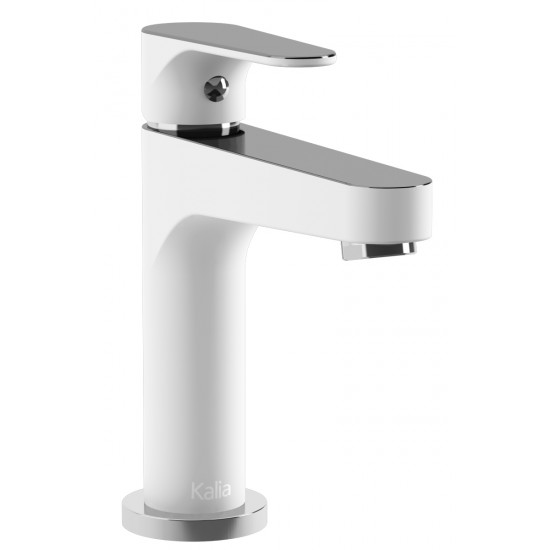Kalia - KONTOUR™ - Single Hole Lavatory Faucet with Push Drain and Overflow - Chrome/White