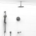 Riobel - Premium - Thermostatic / Pressure Balance ½’’ Coaxial 3-Way System with Hand Shower Rail, Shower Head and Spout - Polished Chrome