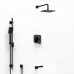 Riobel - Equinox - Thermostatic/Pressure Balance ½’’ Coaxial 3-Way System with Hand Shower Rail, Shower Head and Spout - Black