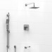 Riobel - Equinox - Thermostatic/Pressure Balance ½’’ Coaxial 3-Way System with Hand Shower Rail, Shower Head and Spout - Polished Chrome