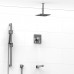 Riobel - Equinox - Thermostatic/Pressure Balance ½’’ Coaxial 3-Way System with Hand Shower Rail, Shower Head and Spout - Polished Chrome