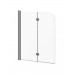 Kalia - FLIP™ - 2-panel Frameless Pivot Bath shield 46'' x 56'' - Brushed Nickel Clear Glass
