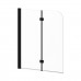 Kalia - FLIP™ - 2-panel Frameless Pivot Bath shield 46'' x 56'' - Black Clear Glass