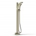 Riobel - Salome - Floor-Mount Thermostatic/Pressure Balance Coaxial Tub Filler with Hand Shower - Polished Nickel