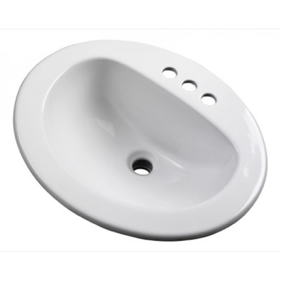 Gerber - Maxwell Oval - 4" Faucet Centers Self-Rimming Lavatory - White