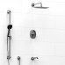 Riobel - Venty - Thermostatic/Pressure Balance ½’’ Coaxial 3-Way System with Hand Shower Rail, Hand Shower and Spout - Polished Chrome