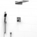 Riobel - Optimum -  Thermostatic/Pressure Balance ½’’ Coaxial 3-Way System with Hand Shower Rail and Rain & Cascade Shower Head - Polished Chrome