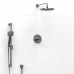 Riobel - Premium - Thermostatic / Pressure Balance ½’’ Coaxial System with Hand Shower Rail and Wall Mount Shower Head - Polished Chrome