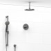 Riobel - Premium - Thermostatic / Pressure Balance ½’’ Coaxial System with Hand Shower Rail and Ceiling Mount Shower Head - Polished Chrome - 6