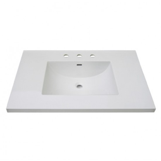 Fairmont Designs - 3cm (1 1/4") 37" White Ceramic Vanity Sink Top with Integral Bowl - 8" Spread
