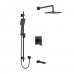 Riobel - Zendo Type T/P (Thermostatic/Pressure Balance) 1/2 Inch Coaxial 3-Way System With Hand Shower Rail Shower Head And Spout - Black