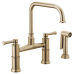 Brizo - Artesso - Bridge Kitchen Faucet with Side-Sprayer - 62525LF-GL - Brilliance® Luxe Gold®