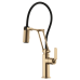 Brizo - Litze - Single Handle Articulating Kitchen Faucet - Industrial Handle - 63244LF-GL - Brilliance® Luxe Gold®