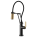 Brizo - Litze - Single Handle Articulating Kitchen Faucet - Industrial Handle - SmartTouch® - 64244LF-BLGL - Matte Black / Brilliance® Luxe Gold®