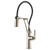 Brizo - Litze - Single Handle Articulating Kitchen Faucet - Knurled Handle - 63243LF-PN - Brilliance® Polished Nickel