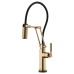 Brizo - Litze - Single Handle Articulating Kitchen Faucet - Knurled Handle - SmartTouch® - 64243LF-GL - Brilliance® Luxe Gold®