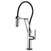 Brizo - Litze - Single Handle Articulating Kitchen Faucet - Knurled Handle - SmartTouch® - 64243LF-PC - Polished Chrome