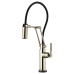 Brizo - Litze - Single Handle Articulating Kitchen Faucet - Knurled Handle - SmartTouch® - 64243LF-PN - Brilliance® Polished Nickel