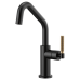 Brizo - Litze - Bar Faucet - Knurled Handle - Angled Spout - 61063LF-BLGL - Matte Black / Brilliance® Luxe Gold®