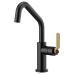 Brizo - Litze - Bar Faucet - Industrial Handle - Angled Spout - 61064LF-BLGL - Matte Black / Brilliance® Luxe Gold®