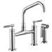 Brizo - Litze - Bridge Kitchen Faucet - Knurled Handle - Angled Spout - 62563LF-PC - Polished Chrome