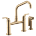 Brizo - Litze - Bridge Kitchen Faucet - Industrial Handle - Angled Spout - 62564LF-GL - Brilliance® Luxe Gold®