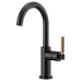 Brizo - Litze - Bar Faucet - Knurled Handle - Arc Spout - 61043LF-BLGL - Matte Black / Brilliance® Luxe Gold®