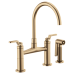 Brizo - Litze - Bridge Kitchen Faucet - Industrial Handle - Arc Spout - 62544LF-GL - Brilliance® Luxe Gold®