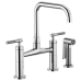 Brizo - Litze - Bridge Kitchen Faucet - Knurled Handle - Square Spout - 62553LF-PC - Polished Chrome