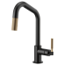 Brizo - Litze - Pull-Down Kitchen Faucet - Knurled Handle - Angled Spout - 63063LF-BLGL - Matte Black / Brilliance® Luxe Gold®