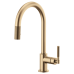 Brizo - Litze - Pull-Down Kitchen Faucet - Knurled Handle - Arc Spout - 63043LF-GL - Brilliance® Luxe Gold®