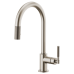 Brizo - Litze - Pull-Down Kitchen Faucet - Knurled Handle - Arc Spout - 63043LF-SS - Brilliance® Stainless