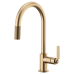 Brizo - Litze - Pull-Down Kitchen Faucet - Industrial Handle - Arc Spout - 63044LF-GL - Brilliance® Luxe Gold®