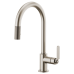 Brizo - Litze - Pull-Down Kitchen Faucet - Industrial Handle - Arc Spout - 63044LF-SS - Brilliance® Stainless