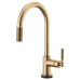 Brizo - Litze - Pull-Down Kitchen Faucet - Knurled Handle - Arc Spout - SmartTouch® - 64043LF-GL - Brilliance® Luxe Gold®