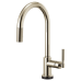 Brizo - Litze - Pull-Down Kitchen Faucet - Knurled Handle - Arc Spout - SmartTouch® - 64043LF-PN - Brilliance® Polished Nickel