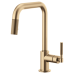 Brizo - Litze - Pull-Down Kitchen Faucet - Knurled Handle - Square Spout - 63053LF-GL - Brilliance® Luxe Gold®