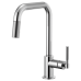 Brizo - Litze - Pull-Down Kitchen Faucet - Knurled Handle - Square Spout - 63053LF-PC - Polished Chrome