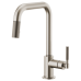 Brizo - Litze - Pull-Down Kitchen Faucet - Knurled Handle - Square Spout - 63053LF-SS - Brilliance® Stainless