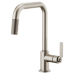 Brizo - Litze - Pull-Down Kitchen Faucet - Industrial Handle - Square Spout - 63054LF-SS - Brilliance® Stainless