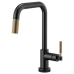 Brizo - Litze - Pull-Down Kitchen Faucet - Knurled Handle - Square Spout - SmartTouch® - 64053LF-BLGL - Matte Black / Brilliance® Luxe Gold®