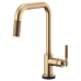 Brizo - Litze - Pull-Down Kitchen Faucet - Knurled Handle - Square Spout - SmartTouch® - 64053LF-GL - Brilliance® Luxe Gold®