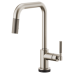 Brizo - Litze - Pull-Down Kitchen Faucet - Knurled Handle - Square Spout - SmartTouch® - 64053LF-SS - Brilliance® Stainless