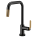 Brizo - Litze - Pull-Down Kitchen Faucet - Industrial Handle - Square Spout - SmartTouch® - 64054LF-BLGL - Matte Black / Brilliance® Luxe Gold®