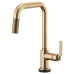 Brizo - Litze - Pull-Down Kitchen Faucet - Industrial Handle - Square Spout - SmartTouch® - 64054LF-GL - Brilliance® Luxe Gold®