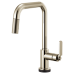 Brizo - Litze - Pull-Down Kitchen Faucet - Industrial Handle - Square Spout - SmartTouch® - 64054LF-PN - Brilliance® Polished Nickel