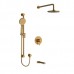 Riobel - Nibi T/P (Thermostatic/Pressure Balance) 1/2 Inch Coaxial 3-Way System With Hand Shower Rail Shower Head And Spout - Brushed Gold