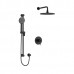 Riobel - Premium - Thermostatic / Pressure Balance ½’’ Coaxial System with Hand Shower Rail and Ceiling Mount Shower Head - Black