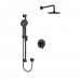 Riobel - Nibi Type T/P (Thermostatic/Pressure Balance) 1/2 Inch Coaxial 2-Way System With Hand Shower Rail And Shower Head - Black